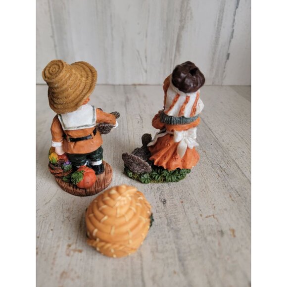 Rustic Pilgrim bounty thanksgiving figure fall set decor cornucopia - Picture 7 of 7